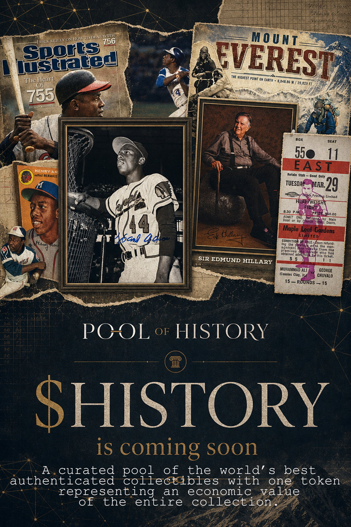 Pool of History. $HISTORY is coming soon. A curated pool of the world’s best authenticated collectibles with one token representing an economic value of the entire collection.